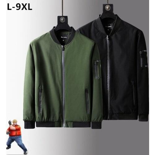 Windbreaker Jacket Men Korean Style Men Black Clothing Spring Autumn Bomer Coat Male Fashion Loose Young Plus Size 5XL 8XL 9XL