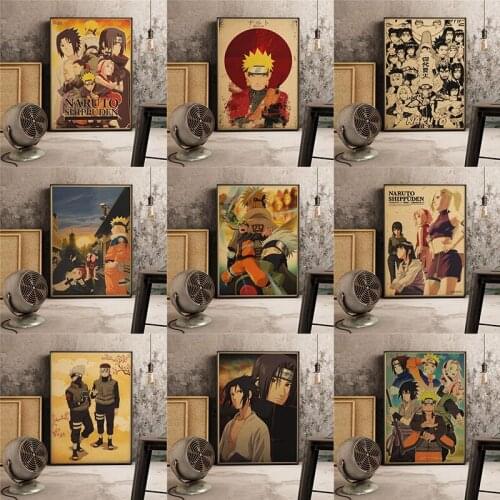 Japan Anime Retro Poster Naruto Kakashi Canvas Painting Mural Modern Living Room Bedroom Home Wall Decoration