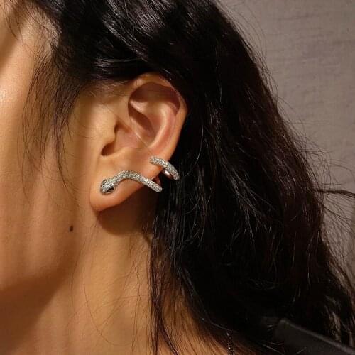 Woman Earring Gold Colors Snake Ear Stud Trend Unusual Earrings Female Accessories Personality Goth Punk Women Jewelry
