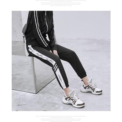 Women Running Sport Pants GymWorkout yoga pant Casual Nine Straight Lantern Wide Leg Loose Spring Summer trousers