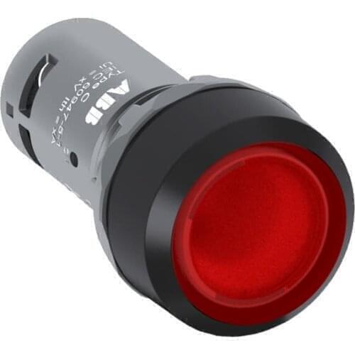 10 pcs CP2-12R-01 10103864 Compact Pushbutton - Maintained - Flush - Red - Illuminated - Black plastic - 1NC