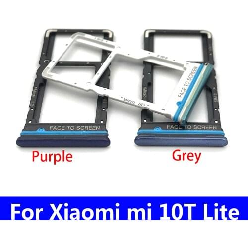 10PCS New For Xiaomi Mi 10T Lite SIM Card Tray Slot Holder For Xiaomi Mi 10T Lite Tray Slot Holder Adapter Socket Repair Part