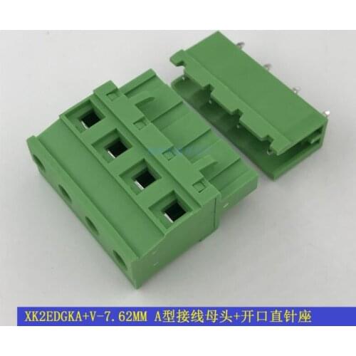 5sets 2p-24p male and female plug green Terminal Block K2EDGKA-7.62MM Vertical Side Outlet Straight Plug Connector