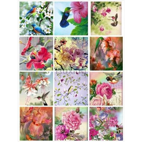 Diy Diamond Painting Bird flower landscape Full Square Drill Diamond Embroidery Home Decorative Cross Stitch Mosaic Rhinestones