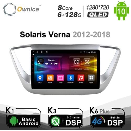 Ownice PX6 Android 10.0 Car DVD Player For Hyundai solaris verna 2012 - 2018 6G 1280G Optical Multimedia Video SPDIF Car Radio
