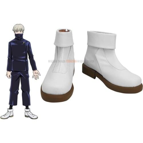 Anime Jujutsu Kaisen Toge Inumaki Cosplay Boots White Leather Shoes Custom Made Any Size
