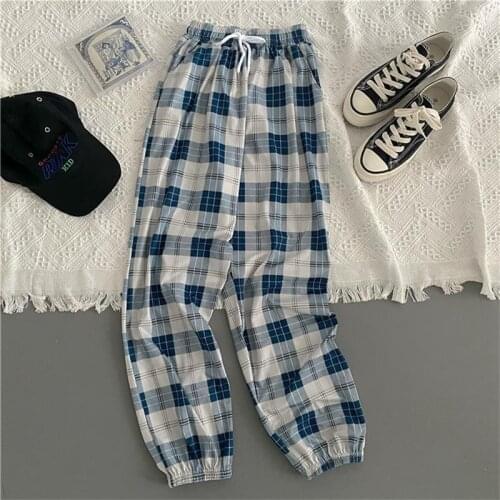 Harem Pants for Women Plaid Streetwear Ladies Jogger Causal Long Pants Female Fashion 90s Autumn Summer Trousers 2021 Clothing