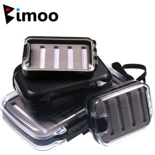 Bimoo 2PCS Fishing Fly Box for Nymph Dry Wet Trout Fly Fishing Fly Pocket Waterproof Case
