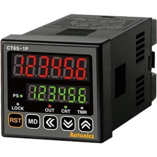 CT6S-1P2 Counter/Timer, W48xH48mm, 6-Digit, LED, 1 Preset, PNP or NPN Input, Prescale value setting, Relay SPDT(1c) 250VAC 5A, N