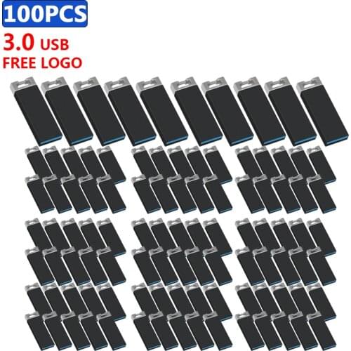 Bulk 100pcs free logo USB 3.0 metal USB Flash Drive 16gb 32gb flash disk Pendrive 64gb 128gb memory stick Flash USB pen drive