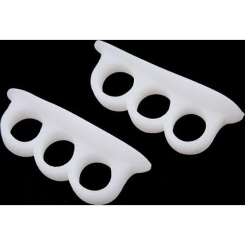 Foot Care Tool 1Pair Toe Separator Thumb Valgus Protector Bunion Adjuster Bunionette Pads 3-Hole Litle Toe Spreader