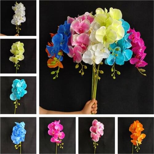 6Pcs Fake Long Stem Embossed Phalaenopsis 42.52" Length Simulation Moth Orchids for Wedding Home Decorative Artificial Flowers