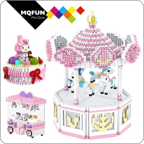 HC Mini Blocks Cartoon Building Toy merry go round Game Model Cake CATCHER Building Bricks Brinquedos for Kids educational toy