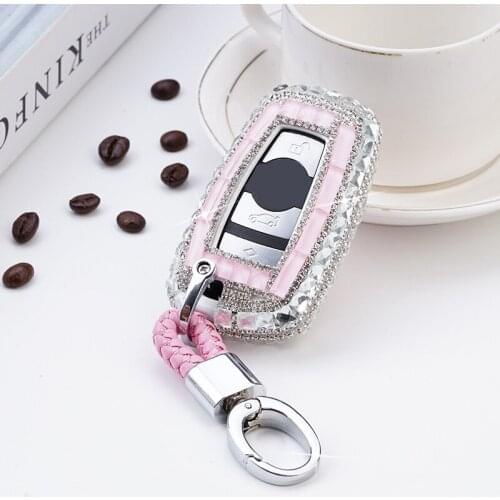 Fashion Diamond Crystal Car Key Case Cover Shell For BMW 520 525 f30 f10 F18 118i 320i 1 3 5 7 Series X3 X4 M3 M4 M5 Accessories