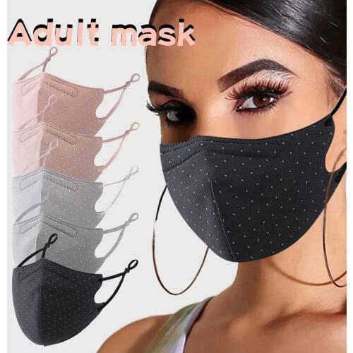 Fashion Dot Pattern Mask Adjustable Anti-dust Fabric Masques For Adult Women Reuse Cotton Mascarillas Facemask Party Decor