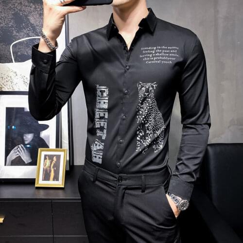 Business Casual Korean Men Shirt British Style Long Sleeve Shirt Solid Color Dress Shirt Formal Shirts For Men Camisa Masculina