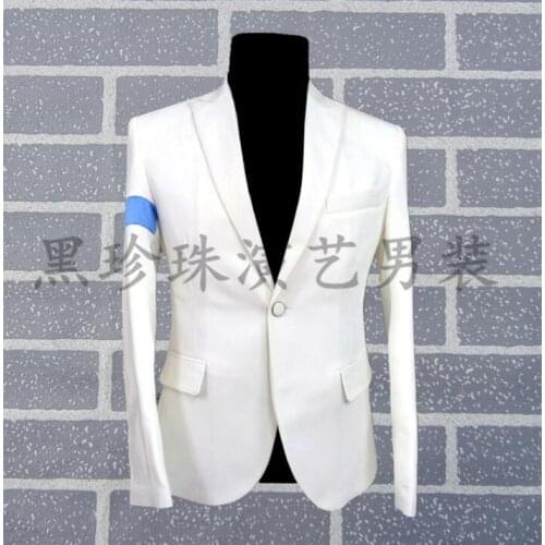 White Black Men Suits Designs Masculino Homme Terno Stage Costumes For Singers Men Blazer Dance Clothes Jacket Style Dress