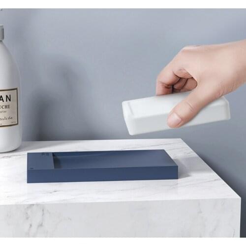 Bathroom Simple Soap Box Drain Toilet Free Perforated Soap Box Soft Rubber Soap Tray Hidden Drain Hole