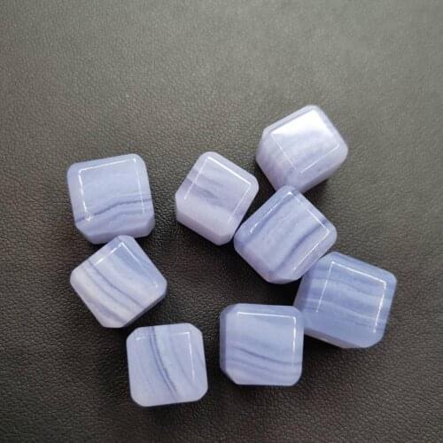Natural Blue Lace agate cube Loose Beads Bracelet DIY Making Tools