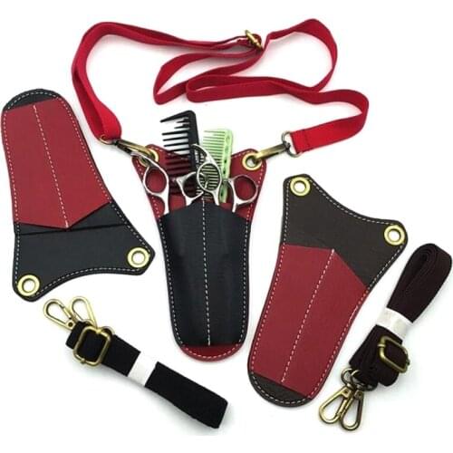 Hair Salon Hairdressing Tool Storage Scissors Bag PU Leather Durable Can Accommodate Multiple Combs and Scissors Small Bag
