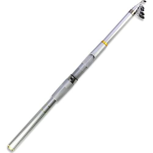 DYGYGYFZSilver 2.1M 2.4M 2.7M 3.0M 3.6M Portable Telescopic Fishing Rod Glass Fiber Fishing Pole Travel Sea Fishing Spinning Rod