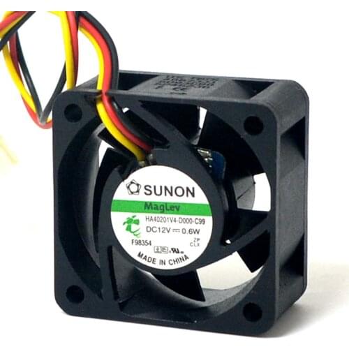 Sunon Maglev Fan HA40201V4-D000-C99 DC12V 0.6w 4020 40 40*40*20MM F Server inverter power supply axial cooling fans 3pin