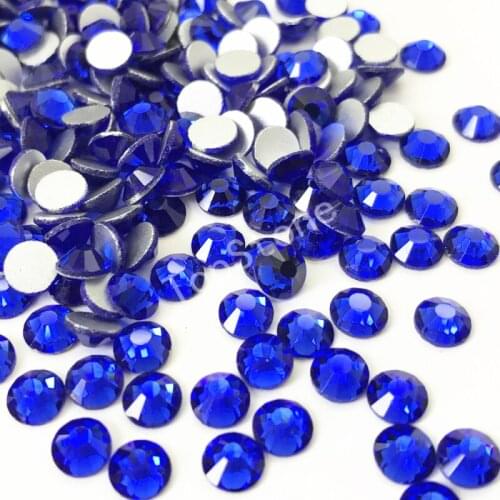 TopStone Blue and Purple Colors Glass Crystal Non Hotfix Nail Art Rhinestone 2028 Flatback Glue On Stones for Nail Art Making