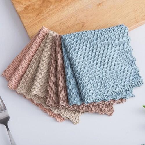 Kitchen Anti-Grease Wiping Rag Dishcloth Super Absorbent Microfiber Cleaning Cloth Washing Dishrag Wiper Kitchen Cleaning Towel