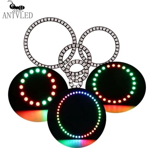 WS2812B Pixel LED Lights Ring 8/16/24/35/45Leds Individually Addressable WS2812 IC Full Color Circle Led Modules Light 5V