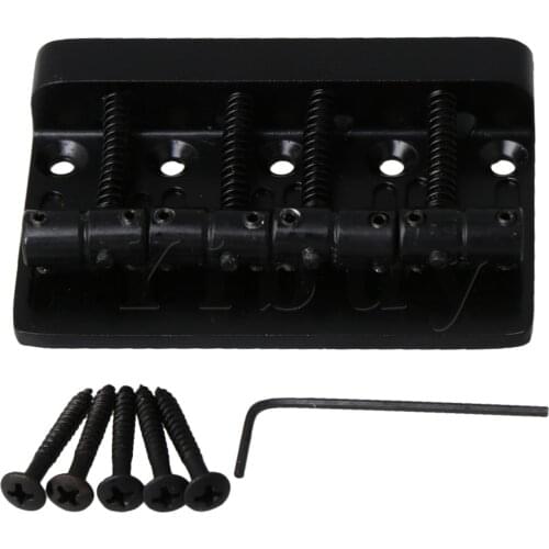 Yibuy Black Zinc Alloy 4 string Bass Bridge for Electric Bass Guitar Musical Instrument Accessory