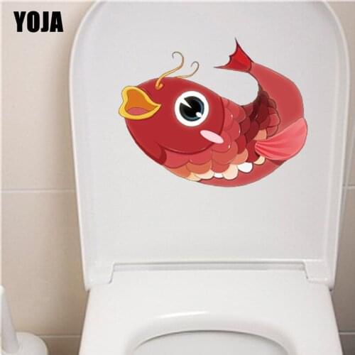 YOJA 24*18.8CM Beautiful Fish BedRoom Home Decor Wall Sticker Cartoon Toilet Decal T3-0764