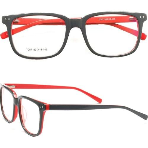 Hand Made Women Square Eyeglass Frame Men Optical Glasses Frame Full Rim Vintage Acetate Prescription Spectacles Red Eyewear