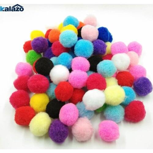 100pcs/lot 20/25/30mm Mini colour mixture Fluffy Soft Pompoms Ball Home Decor Sewing Supplies Crafts DIY material