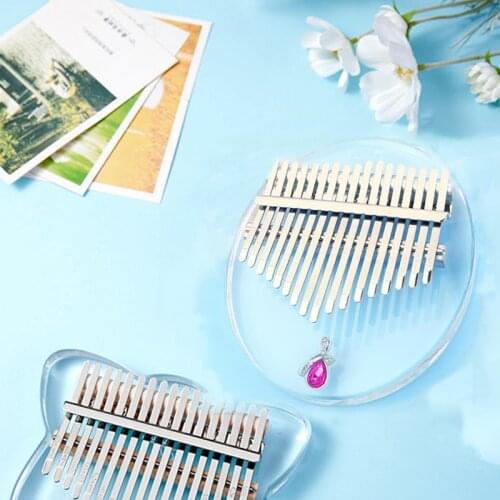 17 Key Transparent Acrylic Kalimba Thumb Piano with Tuning Hammer Musical Instrument Gift For Beginners Kids Adult Professionals