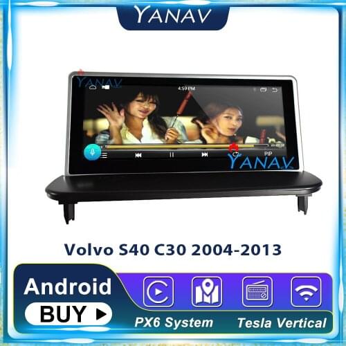 2 din Android car radio multimedia player for Volvo S40 C30 2004-2013 autoradio Tesla style car stereo GPS navi DVD player