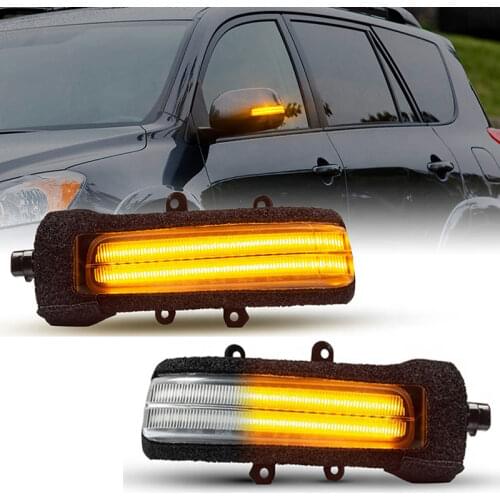 2Pcs LED Dynamic Amber Turn Signal Mirror Blinker Light For Toyota Estima Alphard Tocama 4Runner Sienna Highlander Previa Noah