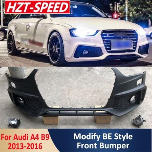 A4L PU Unpainted Front Bumper with Fog Lights Car Body Kit For Audi A4 A4L B9 Modify BE Style 2013-2016