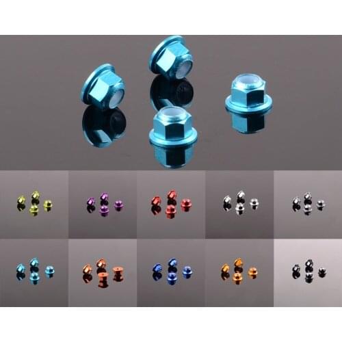 4pcs Aluminum Wheel Lock Nut M4 31045 For RC Model Car 1/10 Kyosho Optima Himoto Big Foot E10Mtl E10Mt E10Bp Axial SCX10 Crawler