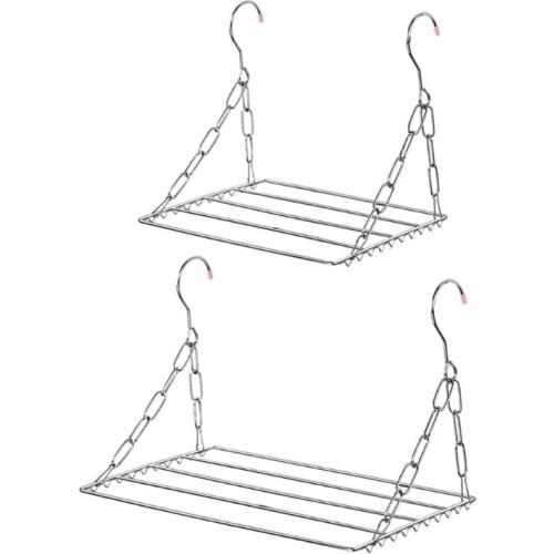 Balcony Folding Shoe Drying Rack Clothes Airer Stainless Steel Laundry Underwear