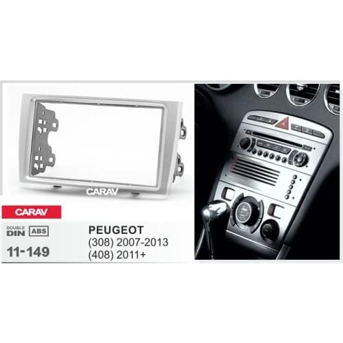 CARAV 11-149 Top Quality Radio Fascia for PEUGEOT (308) 2007-2013, (408) 2011+ Stereo Fascia Dash CD Trim Installation Kit