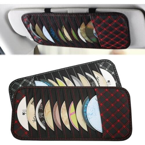 DVD Storage Case Car Sun Visor CD Disc Holder CD DVD Storage Pouch Bag Vehicle Organizer Auto Interior Accessories