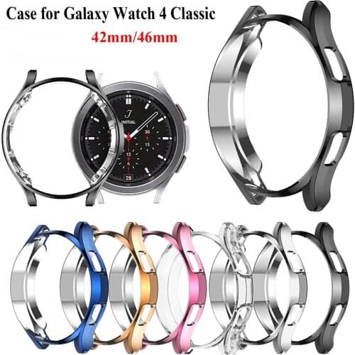 Case For Samsung Galaxy Watch 4 Classic 42/46mm Plating TPU Bumper Soft Smart Watch Protective Cover For Galaxy Watch4 Classic