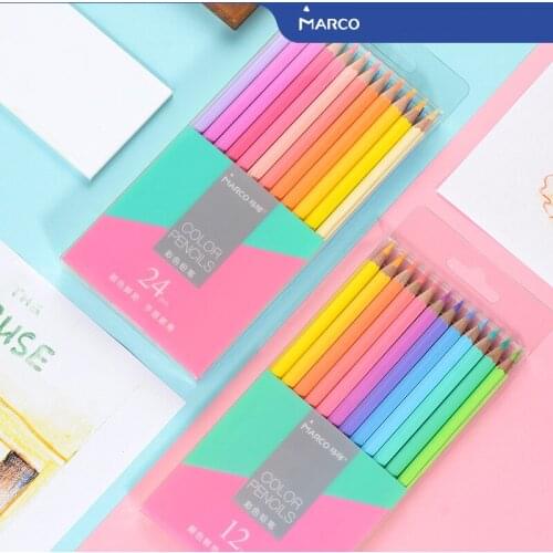 Macarone color pencil Creative Colors pencil wood 12 color 24 color art drawing pencil School supplies kawaii