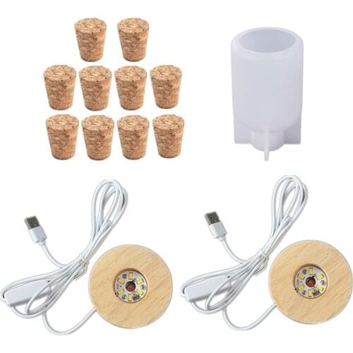 DIY Atmosphere Light Desktop Lights Decorative LED Night Light Bottle Silicone Mold For Lamp Holder Accessories Resin Crafts