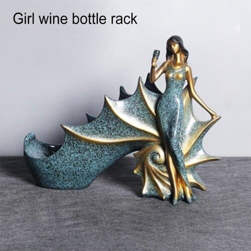 Wine Bottle Holder Creative Female Character European Style Wine Holder Resin Maiden Home Decorations Wine Display SDF-SHIP