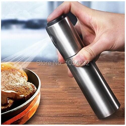 DHL Fedex Free shipping New Stainless Steel Olive Pump Spraying Bottle Sprayer Can Oil Jar Pot Tool #EZX68