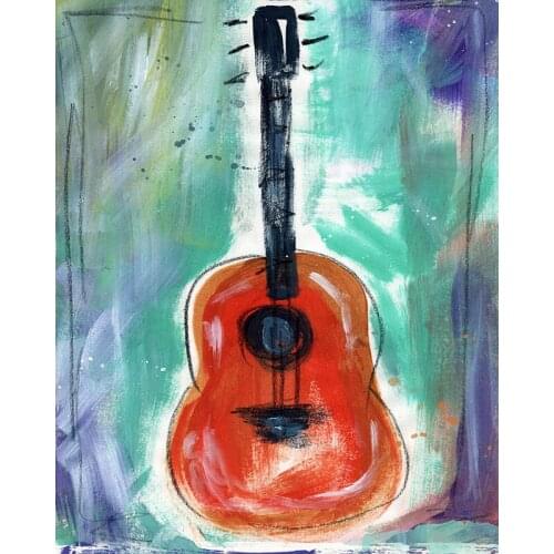 DIY Painting By Numbers Guitar Kit Oil Picture By Numbers Music Hand Painted Wall Art Painting on Canvas Home Decoration Gift