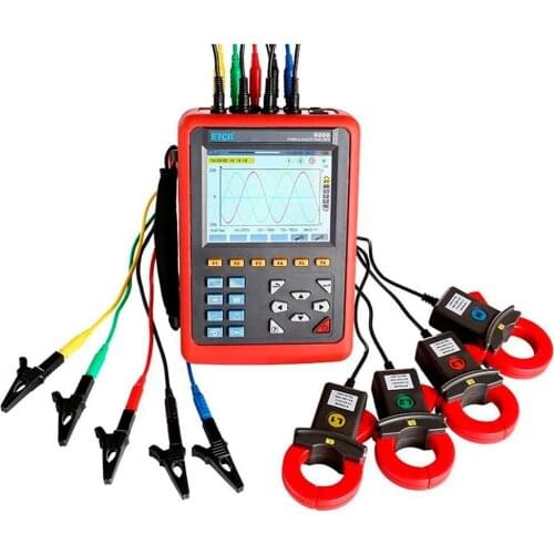 ETCR5000 Power Quality Analyzer 3 Phase Multi-functional Power Quality Monitor with ETCR040B Current Clamp