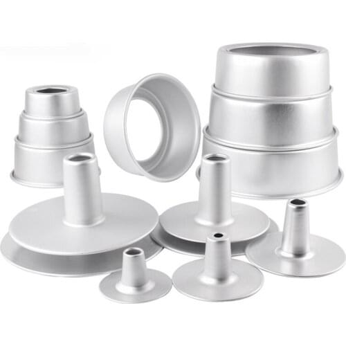 4/5/7/9/10Inch Aluminum Alloy Round Hollow Non-Stick Chiffon Cake Mold Angel Food Cake Pan Baking Mould