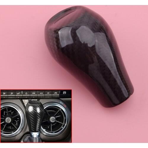 Car Carbon Fiber Gear Shift Knob Cover Trim Black fit for Chevrolet Camaro 2016-2019